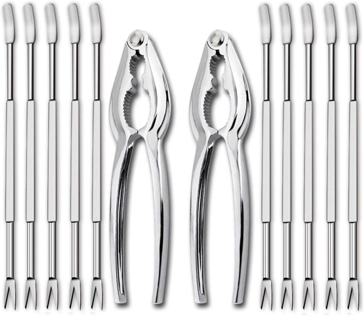 Set outils fruits de mer 2 crackers + 10 fourchettes inox Vendos85 - Mathon
