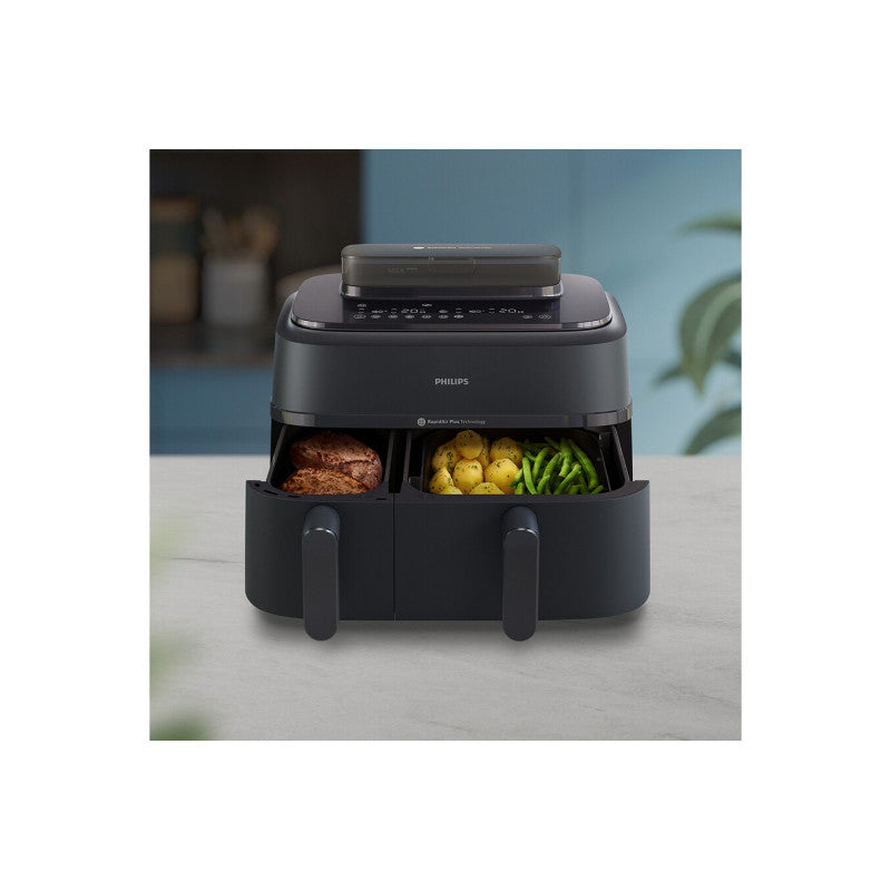 Friteuse Sans Huile   Airfryer Na555 00 Série 5000 Double Panier 9l Philips - Mathon - 1