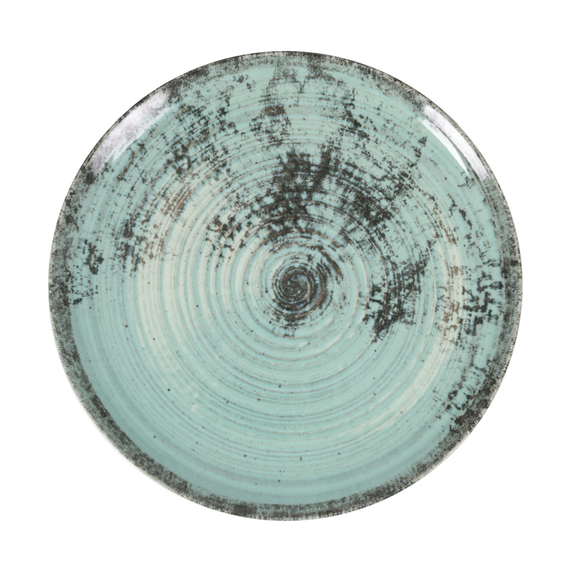 6 assiettes plates 26cm Aspe Turquoise La Mediterranea - Mathon - 1