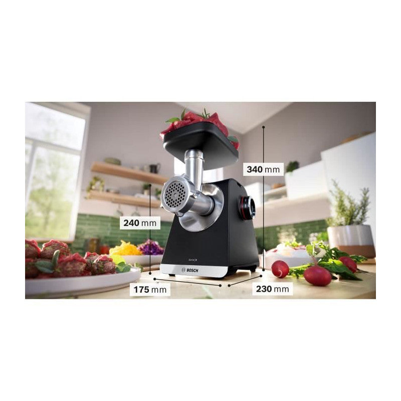 Hachoir A Viande   Série 6 Mfws650b - 500 W - 3,5 Kg/mn - 3 Grilles De Hachoir - Noir Bosch - Mathon - 2