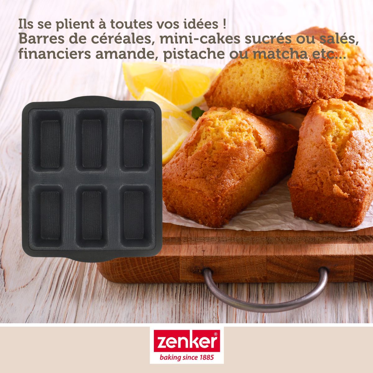Moule 6 financiers 26 x 22 cm Zenker Silicone fibre de verre Zenker - Mathon - 4