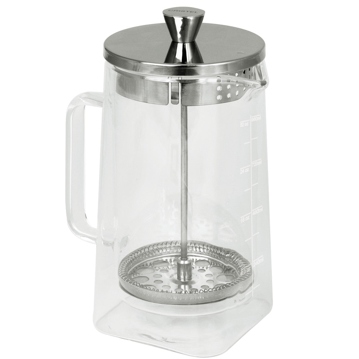 Cafetière à piston double paroi Robusta - Verre transparent Cristel - Mathon - 1