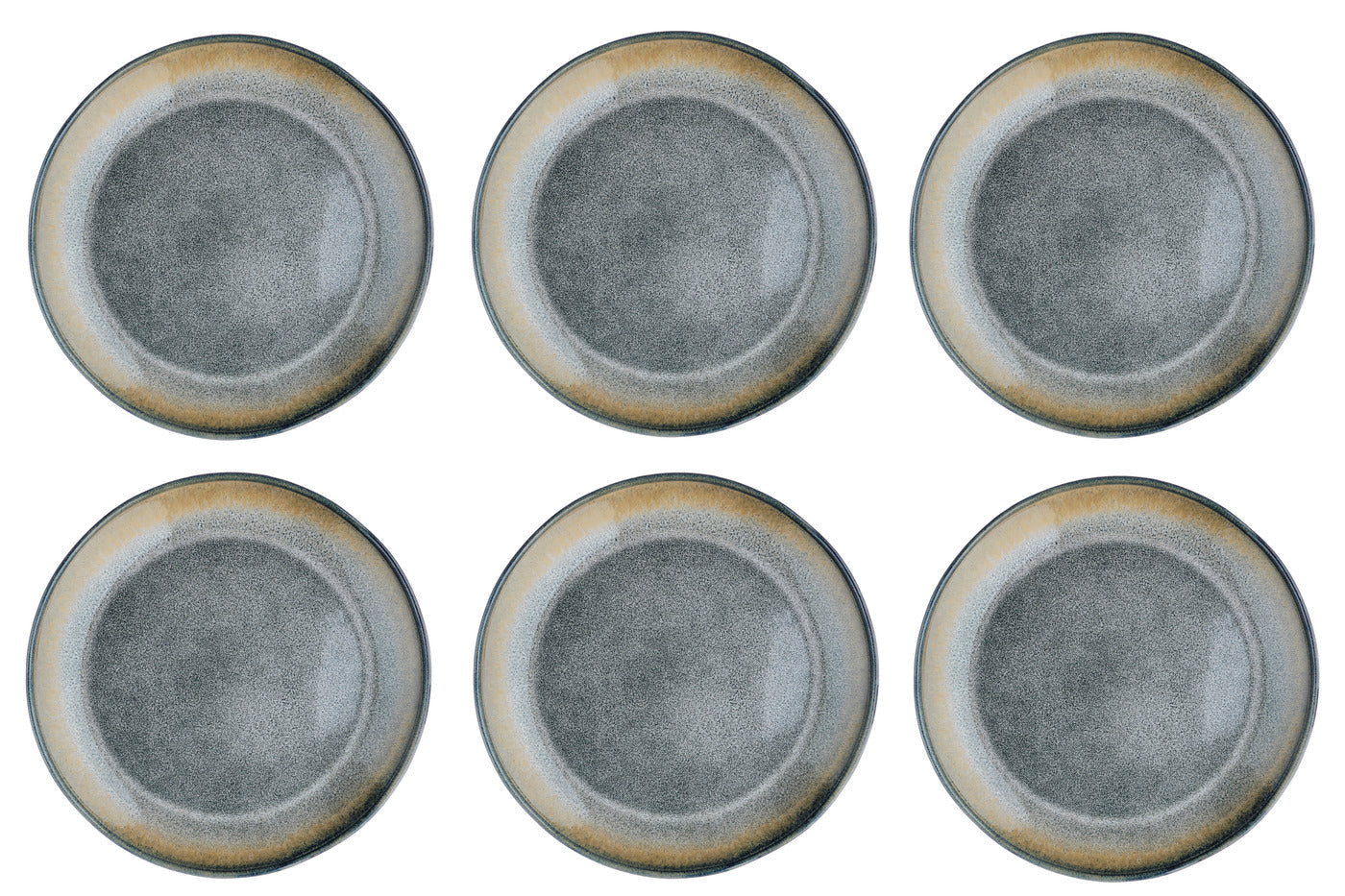 Lot de 6 assiettes plates en grès gris D27 Björn - Mathon - 1