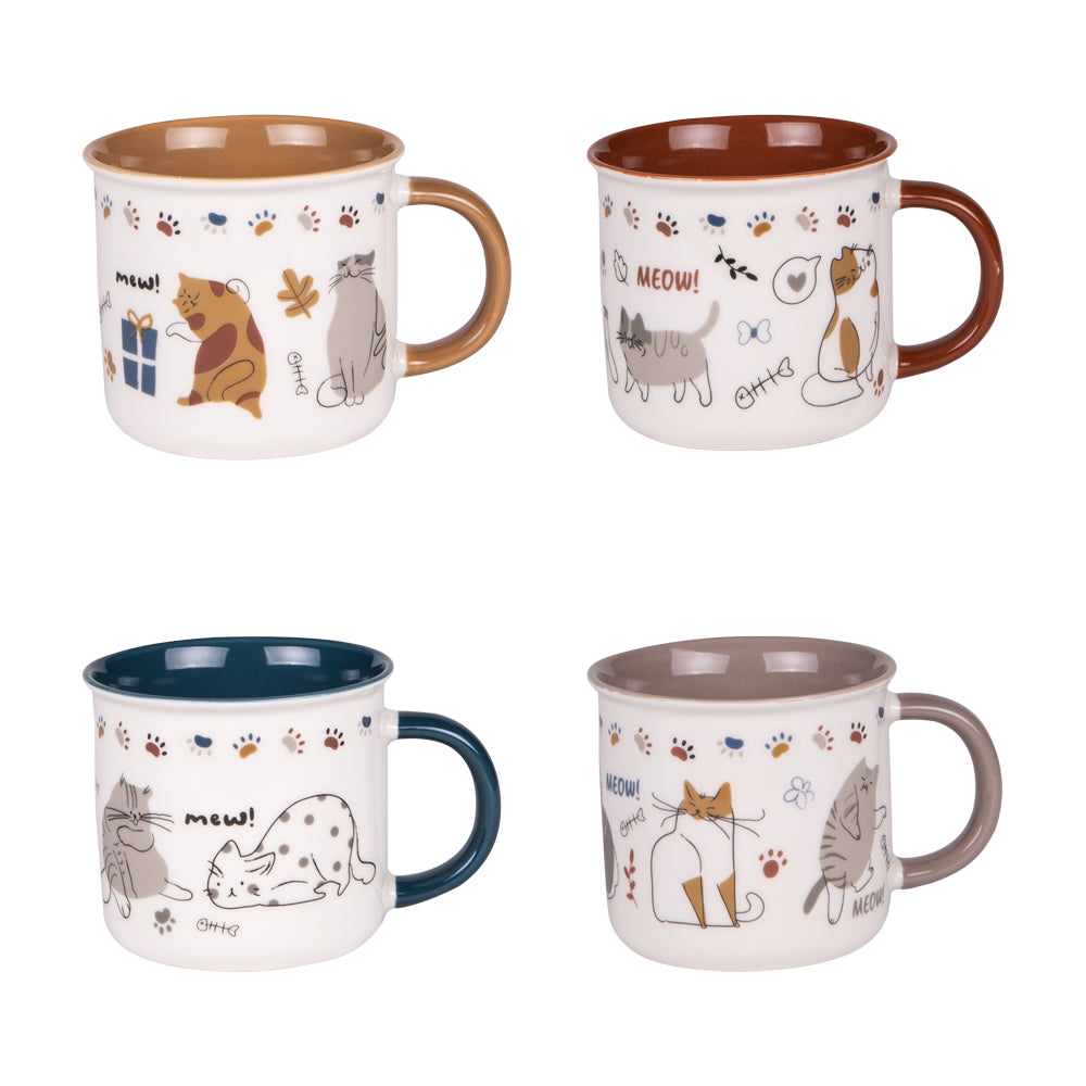 Coffret de 4 mugs Chat 35 cl Table passion - Mathon - 1