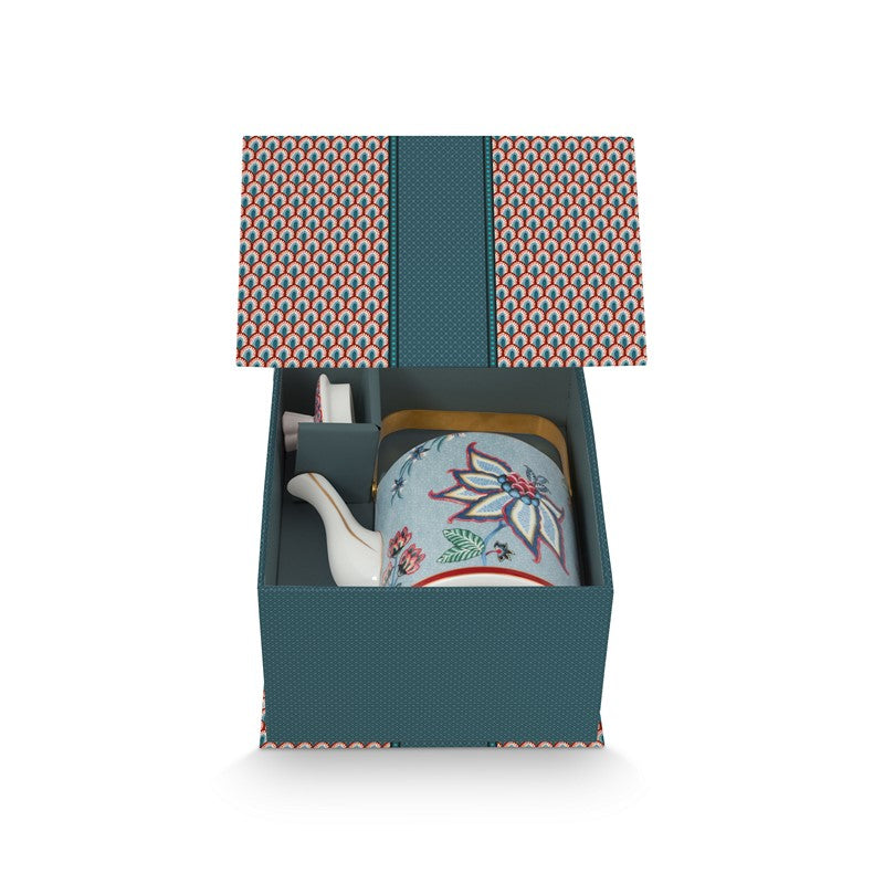 Coffret Cadeau Théière Oriental Flower Festival Bleu - 1L Pip Studio - Mathon - 1