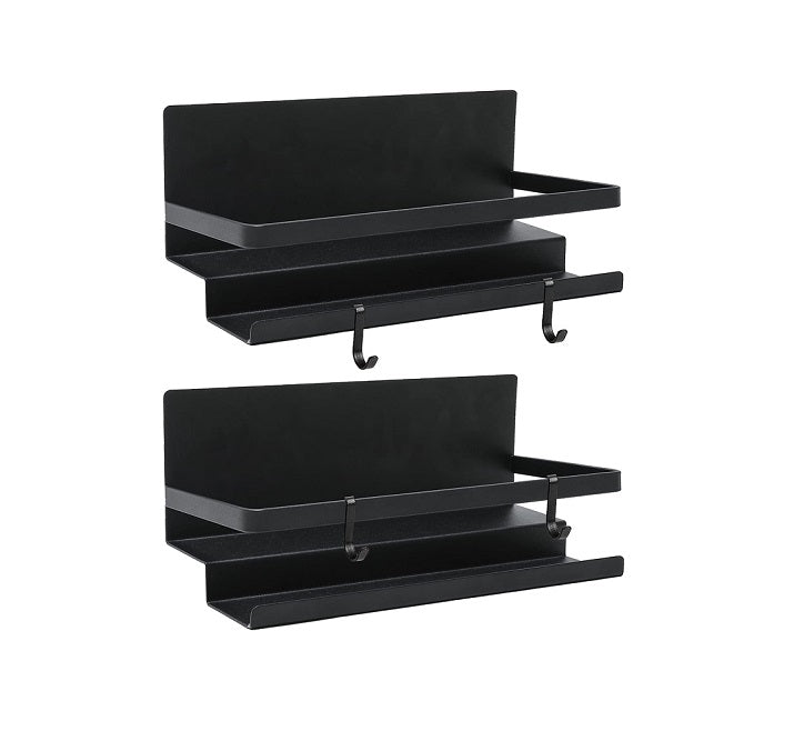 2 Étagère magnétique pour épices sur réfrigérateur noir Vendos85 - Mathon