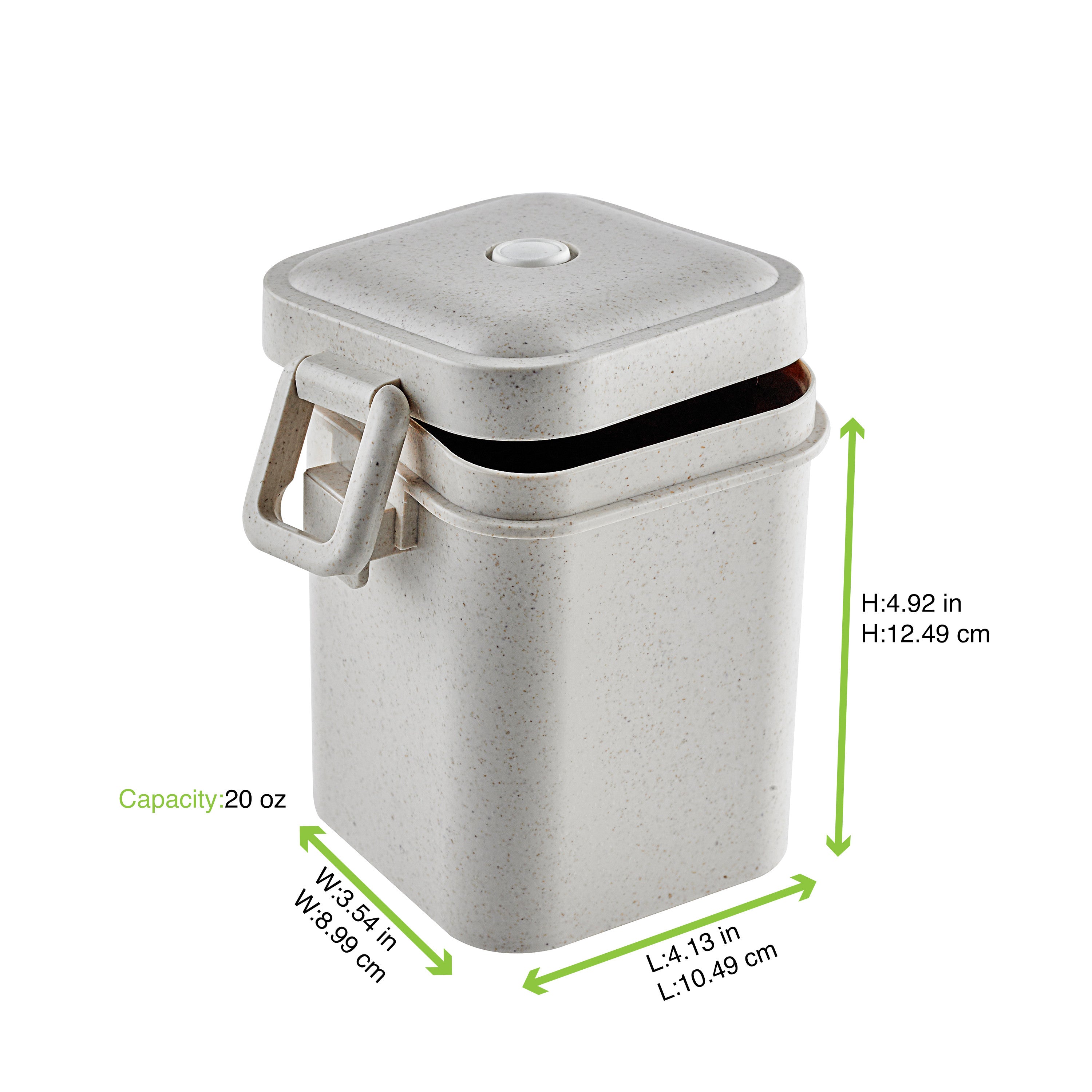 25Pcs - Pot à soupe réemployable en composite beige avec couvercle 105x90x125mm 600ml FirstPack - Mathon - 2