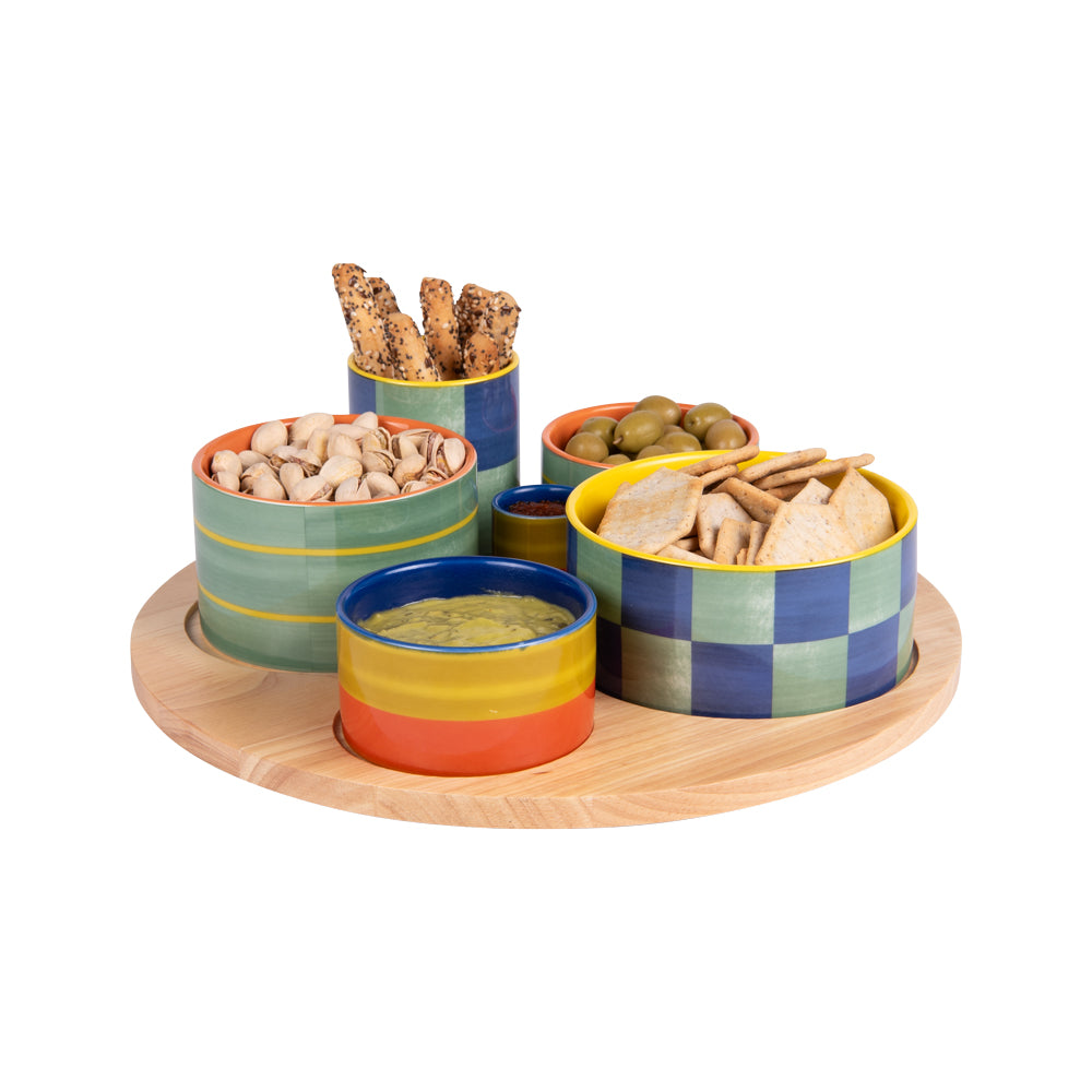 Service apéritif 6 pièces Capri 31cm Table passion - Mathon - 2