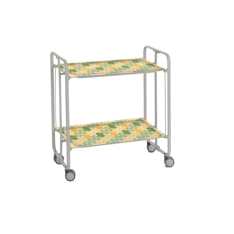 Desserte pliante 2 niveaux avec roulettes – structure gris aluminium, bauhaus Don Hierro - Mathon - 1