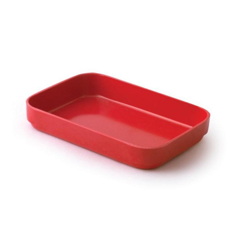 Lot de 4 raviers rouges, en mélamine, L.9*l.13*h.2 cm Plastorex - Mathon