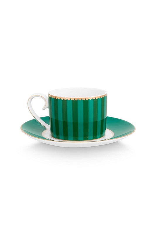 Paire tasse à café (1 tasse + 1 sous-tasse) Love Birds Emeraude/Vert - 125ml Pip Studio - Mathon - 2