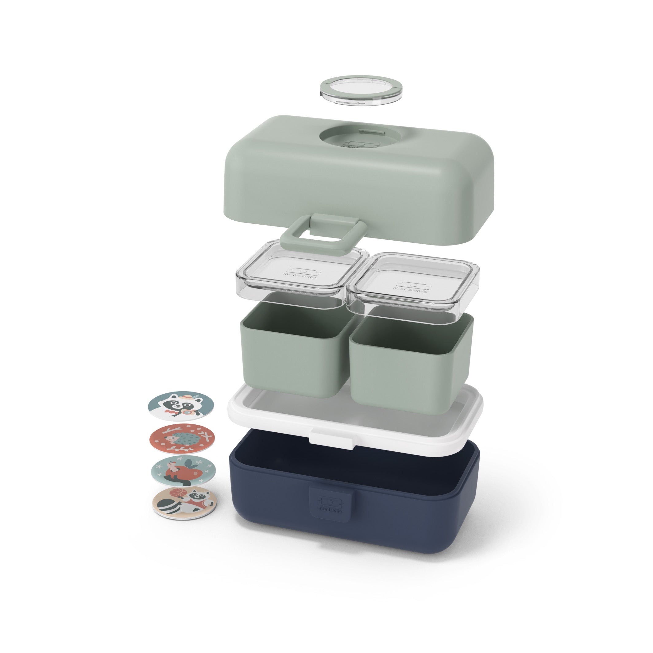Lunch box à compartiments pour enfant Tresor 800ml Vert/Bleu Monbento - Mathon - 2