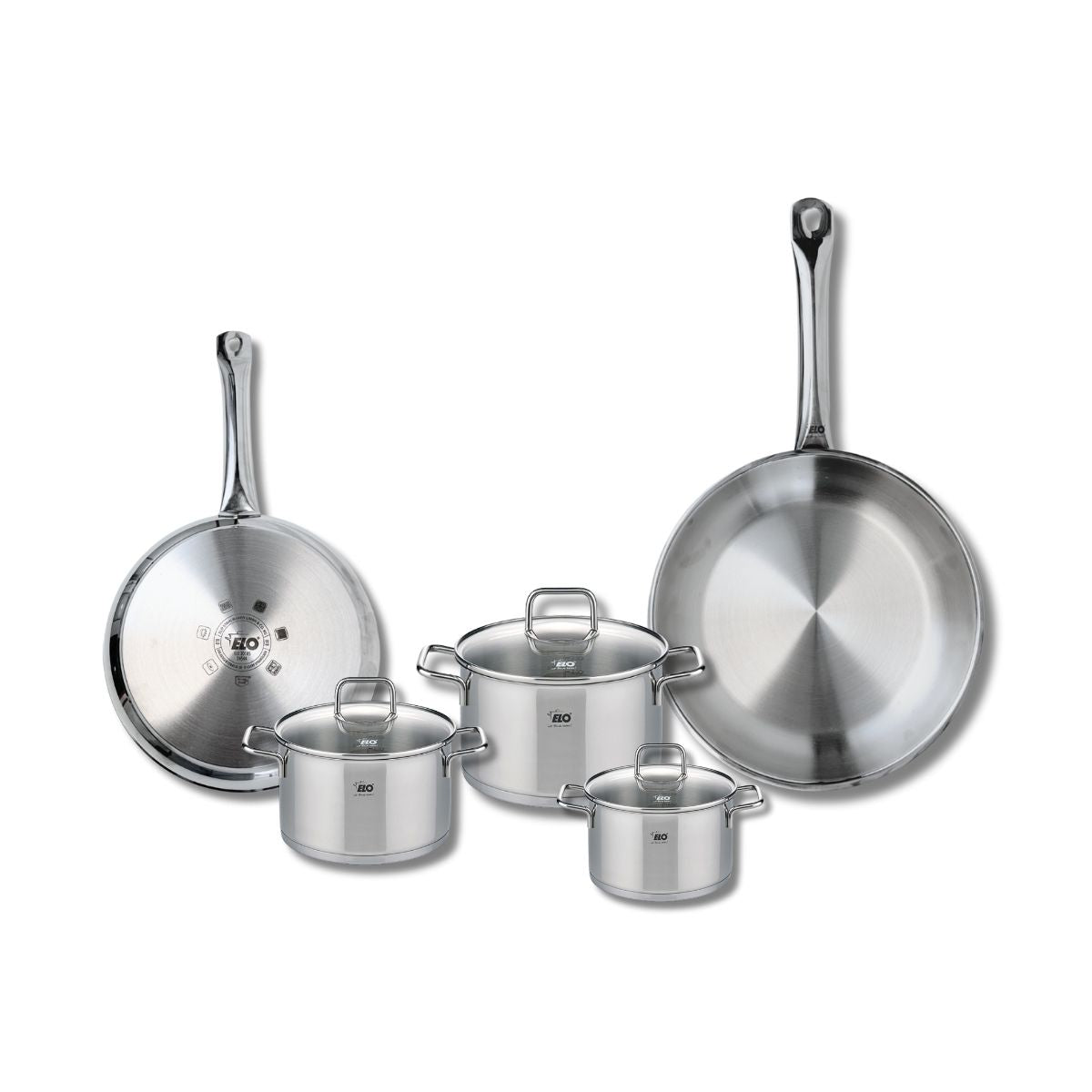 Set de 2 Poêles de cuisson 24 et 28 cm et 3 faitouts 12, 14 et 16 cm  Profi Citrin Elo - Mathon - 1