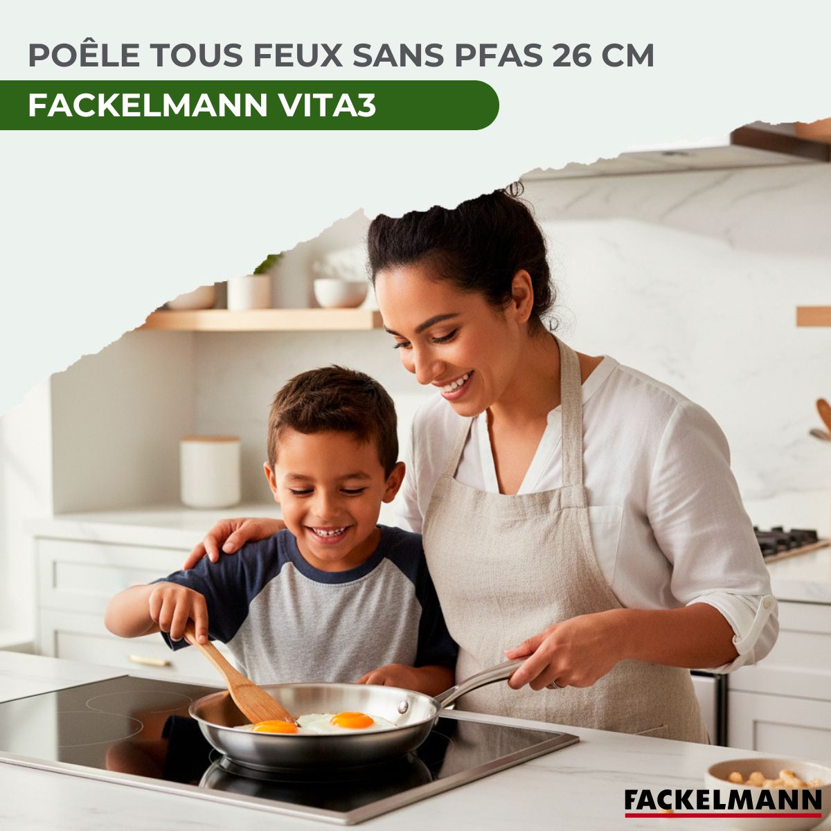 Poêle 26 cm en inox 18/10 Triply  Vita3 Fackelmann - Mathon - 2