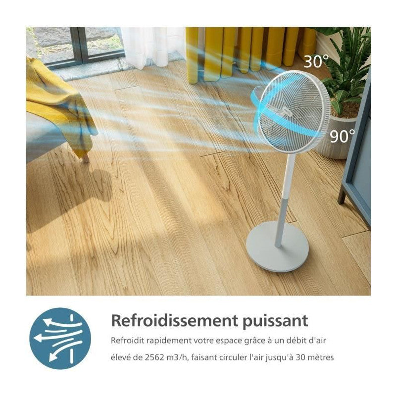 Ventilateur Sur Pied -   - Cx2550/00 - 2562 M3/ H - Blanc Philips - Mathon - 3