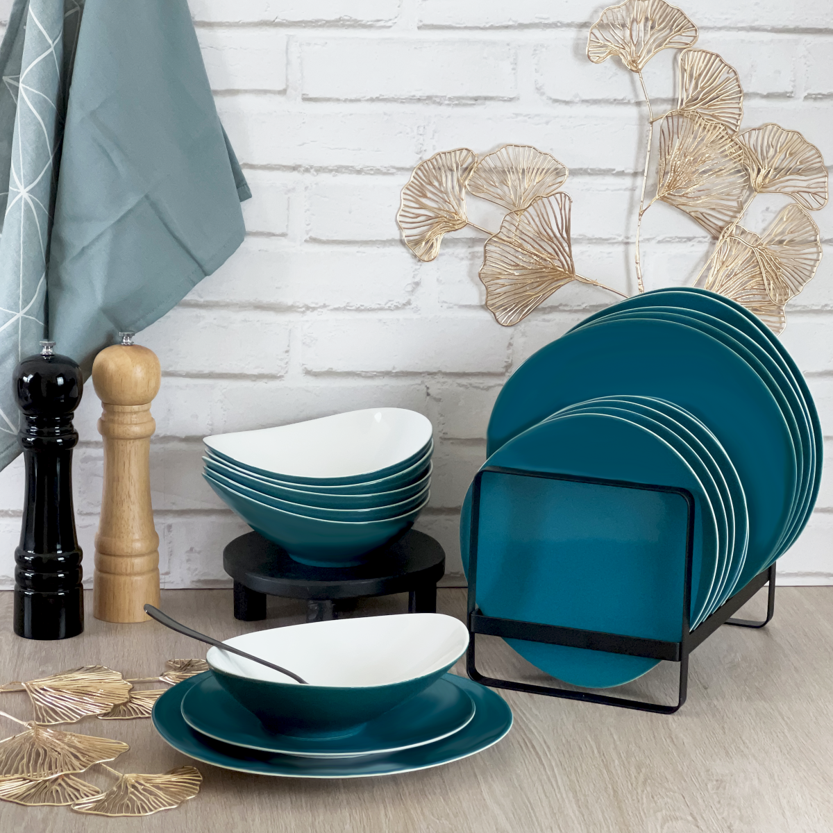 Sven Bleu Canard - Service de vaisselle 18 pièces Médard de Noblat - Mathon - 9