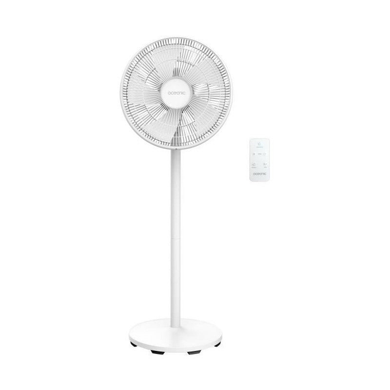 Oceanic Ventilateur De Pied - 50 W - ø 40 Cm - 3 Vitesses - Oscillant - Inclinable - Blanc Oceanic - Mathon - 1