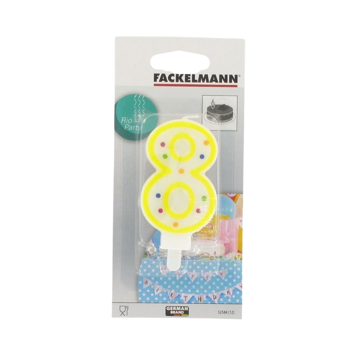 Bougie anniversaire chiffre 8  Rio Party Fackelmann - Mathon - 2