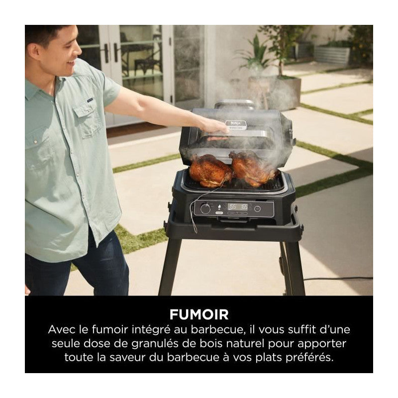 Barbecue électrique Et Fumoir Avec Thermometre - Ninja - Woodfire Pro Xl - Og850eu - Barbecue Et Air Fryer D