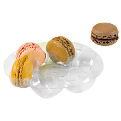 25Pcs - Insert plastique PET transparent rond pour 7 macarons avec fermeture clipsable  130 H20mm FirstPack - Mathon - 1
