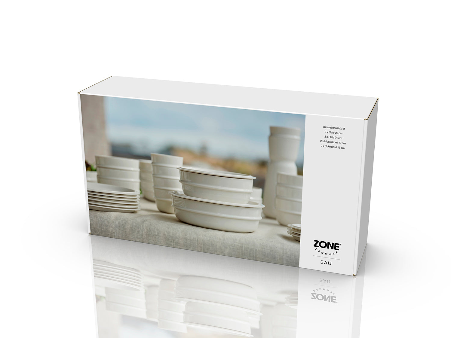 Ensemble EAU en porcelaine Blanc cassé Zone Denmark - Mathon - 5