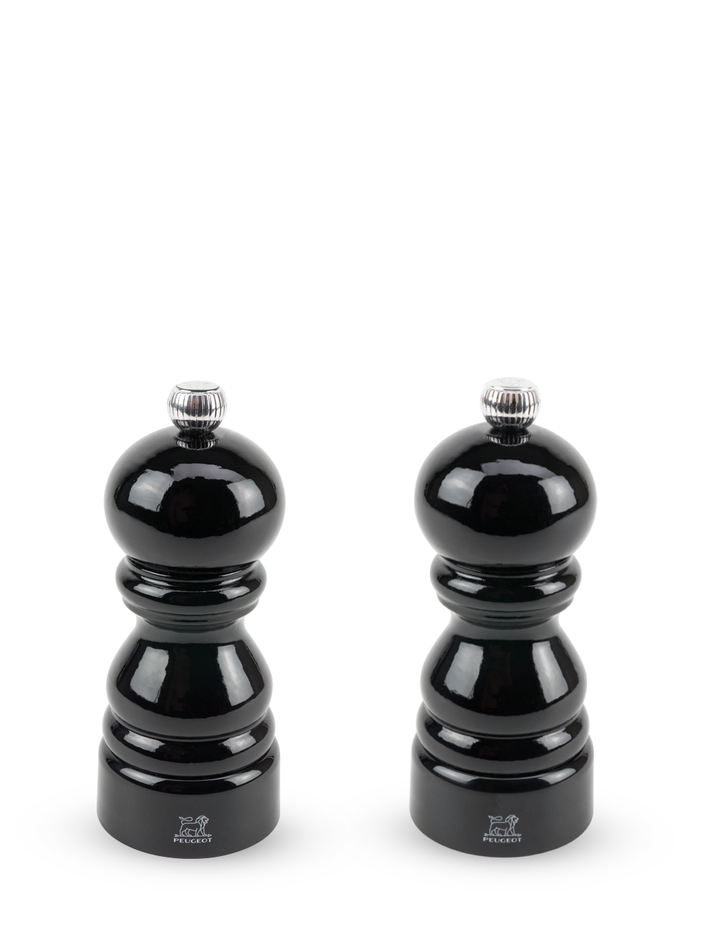 Paris Duo de moulins à poivre et à sel manuels en bois laqué noir 12 cm - 4.75" Peugeot - Mathon - 1