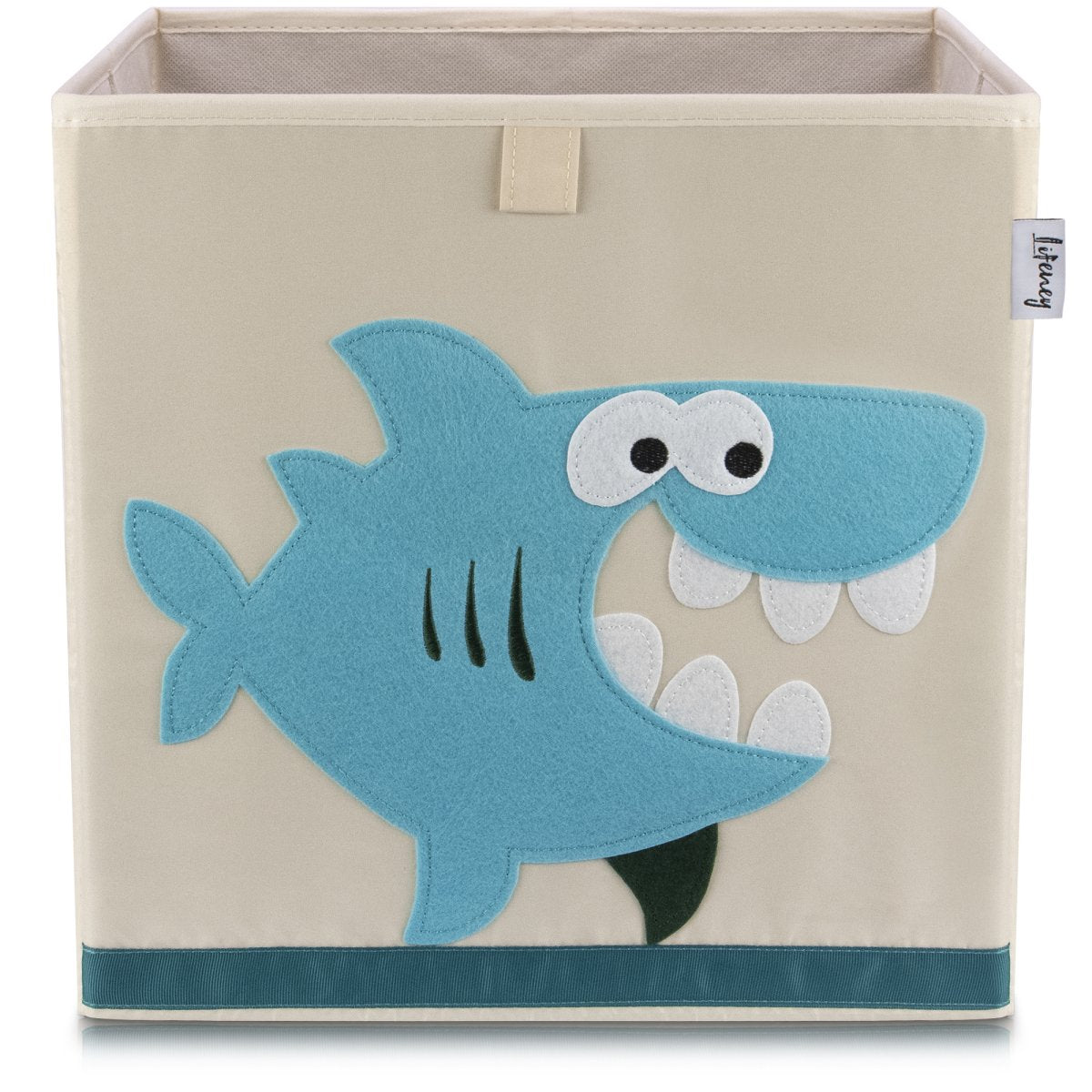 Boîte de rangement en tissu pour enfant "requin" sur fond clair, compatible Ikea Kallax Lifeney Fackelmann - Mathon - 1