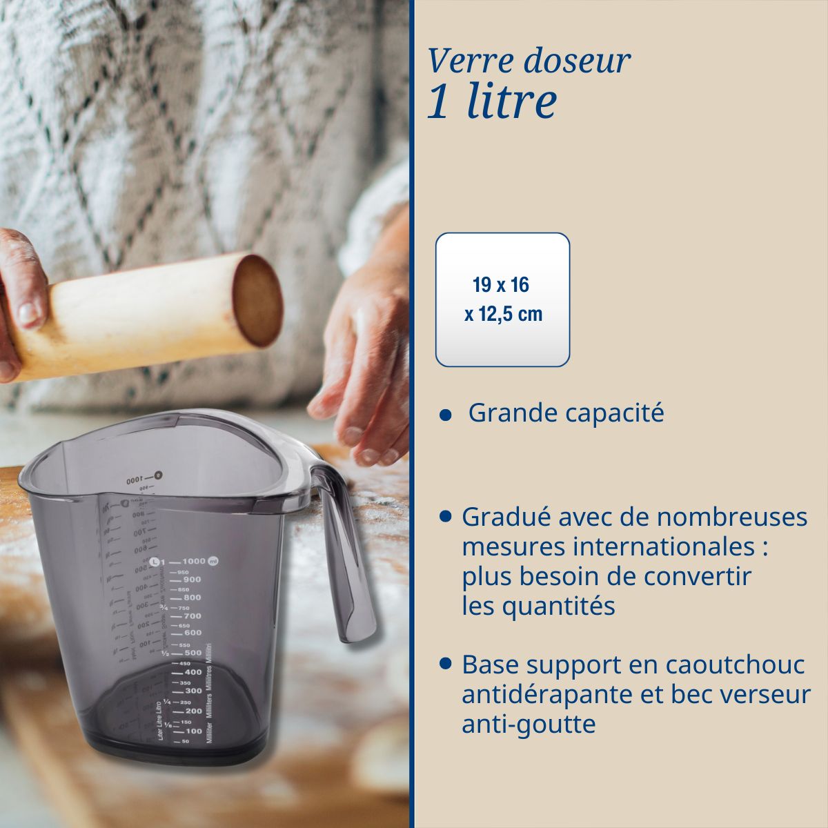 Verre doseur de 1 litre Dr Oetker Dr. Oetker - Mathon - 3