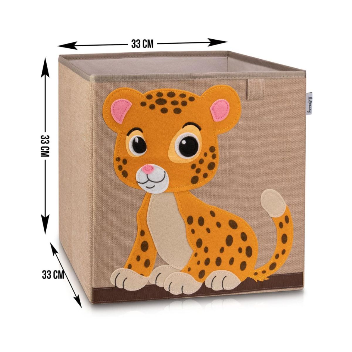 Boîte de rangement en tissu pour enfant "tigre" sur fond foncé, compatible Ikea Kallax Lifeney Fackelmann - Mathon - 3