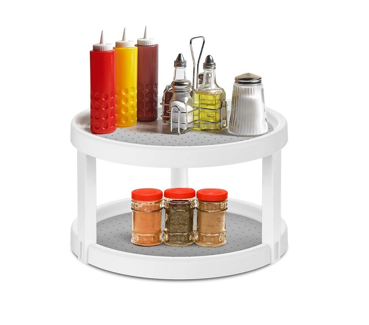 plateau tournant rotatives a 2 niveaux blanc Vendos85 - Mathon