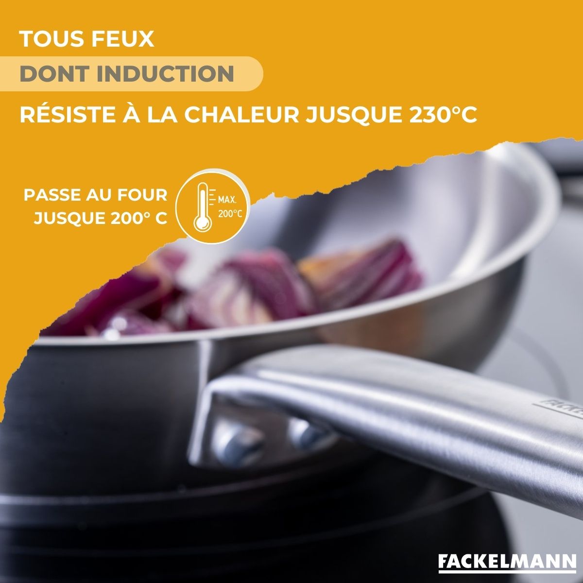 Poêle 24 cm en inox 18/8  Ovalgriff Fackelmann - Mathon - 5