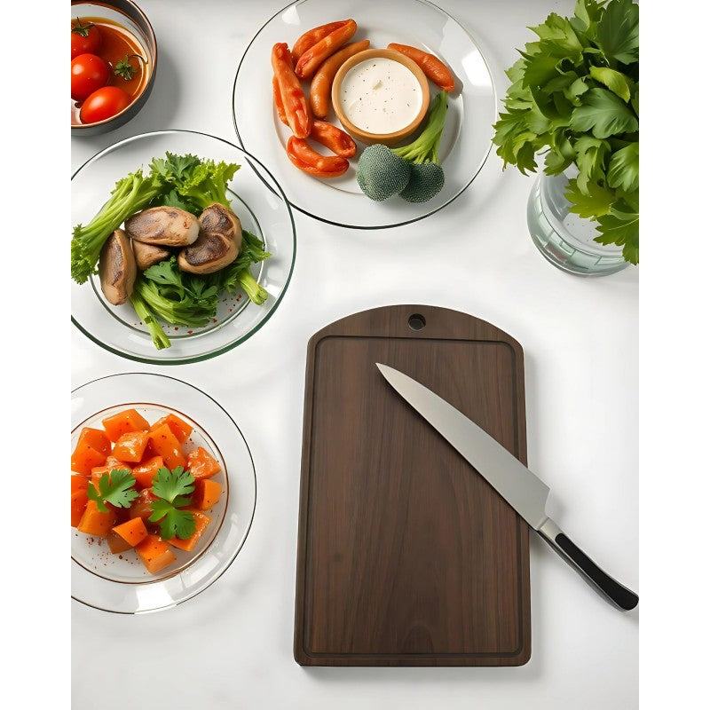 Planche à découper en fibre antibactérienne, 33 ( ⟷ ) x 20 ( ⤢ ) x 1 ( ↕ ) cm, TAGLIO, couleur Noyer Don Hierro - Mathon - 2