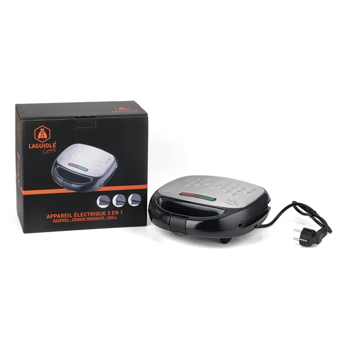 Appareil électrique 3 en 1 (gaufre - croque-moniseur - grill) Laguiole Cuisson - Mathon - 3