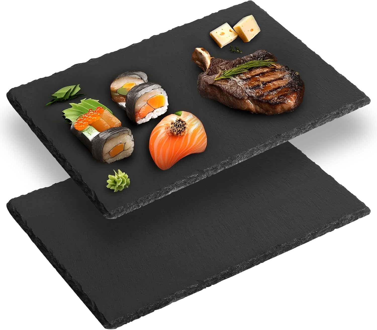 Assiette en ardoise naturelle avec pieds antidérapants Vendos85 - Mathon