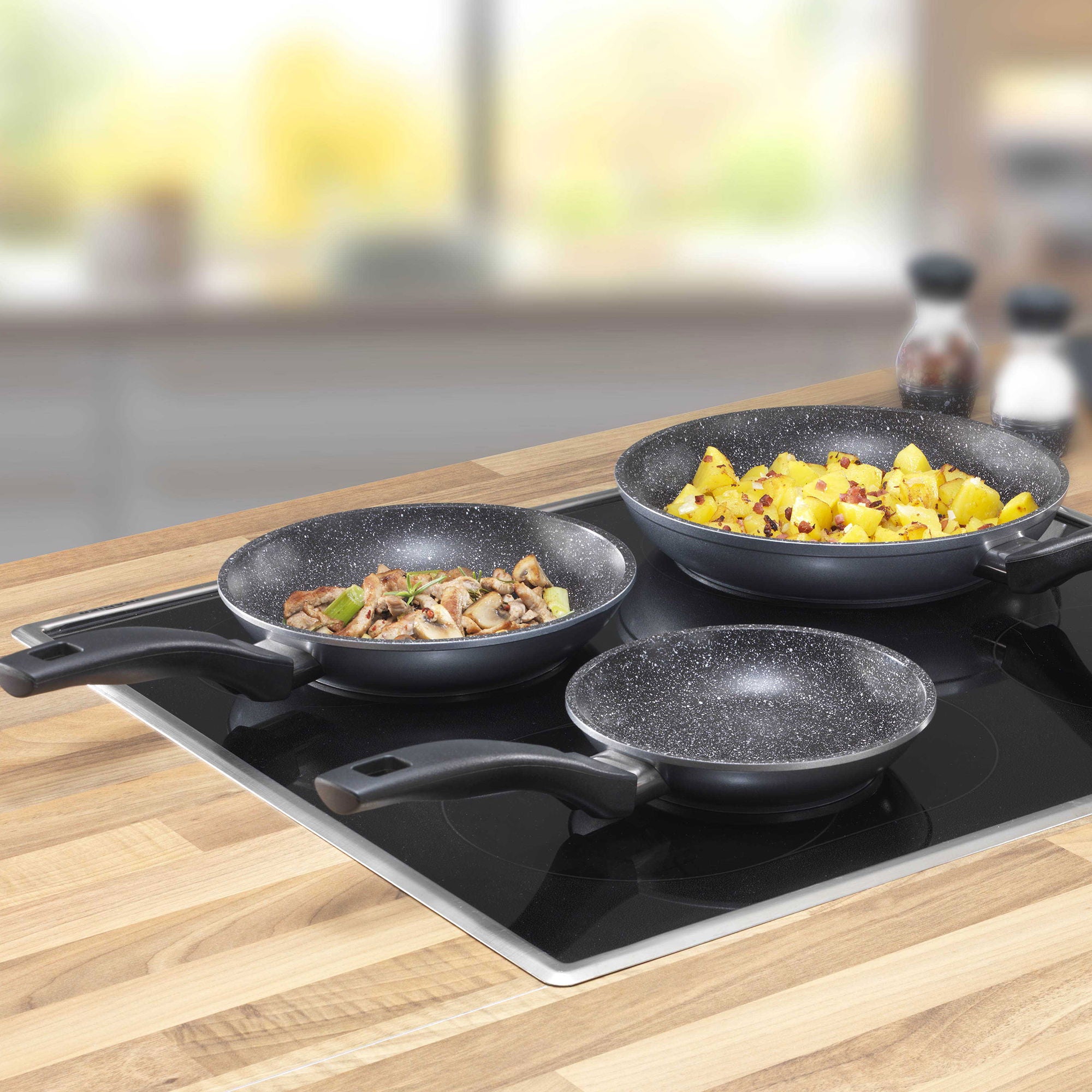 Lot de poêles, 3 pcs, 16/20/24 cm Stoneline - Mathon - 3