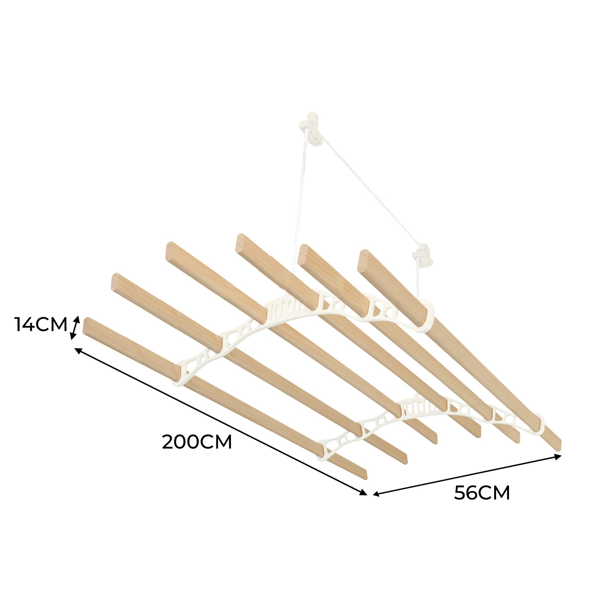 Etendoir à Linge Suspendu de 2 Mètres - Ivoire Monstershop - Mathon - 3