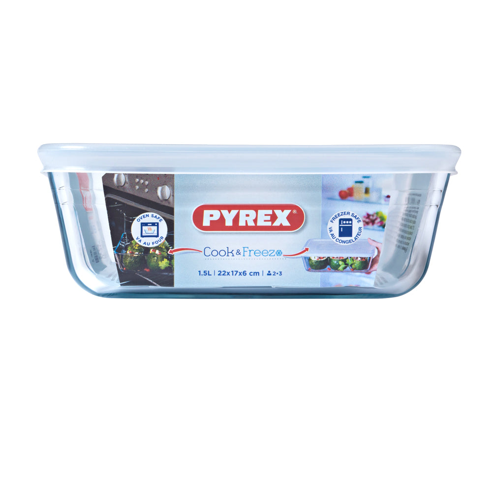 Plat rectangulaire Cook & Freeze 1,5 l en verre Pyrex - Mathon - 2