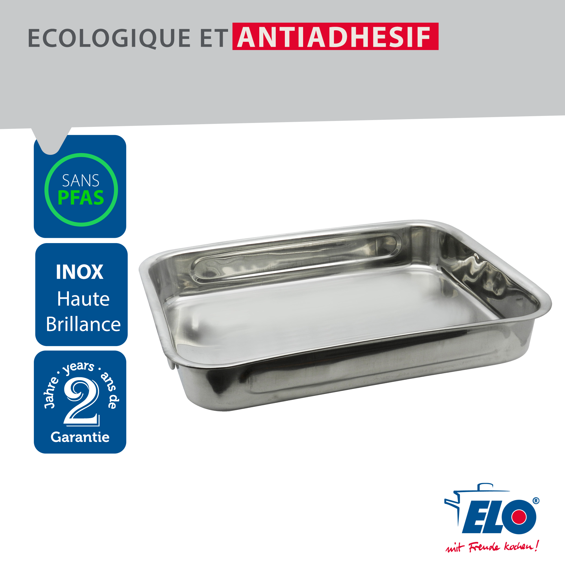 Plat four en inox rectangulaire 32,5 x 24 x 6 cm  Edition Red Elo - Mathon - 4