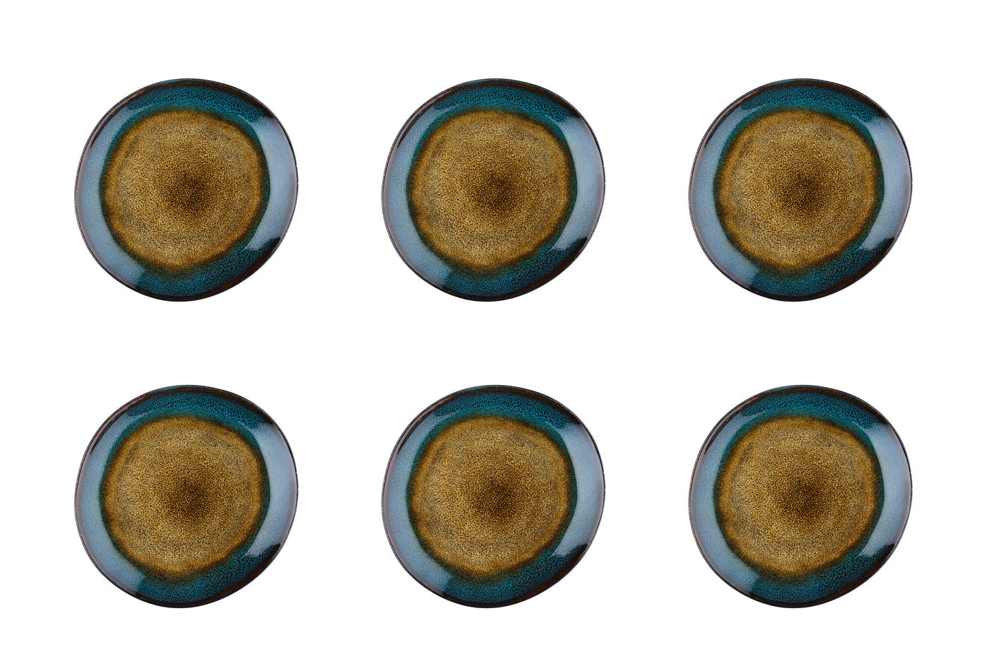 Lot de 6 assiettes à dessert en grès marron D20.5 Björn - Mathon - 1