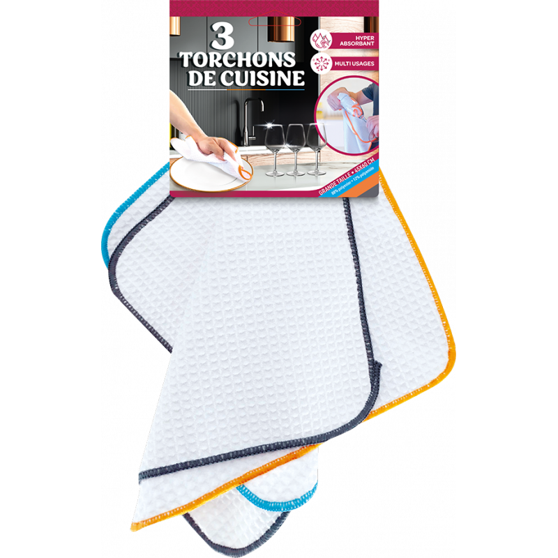 Lot de 3 torchons de cuisine Venteo - Mathon