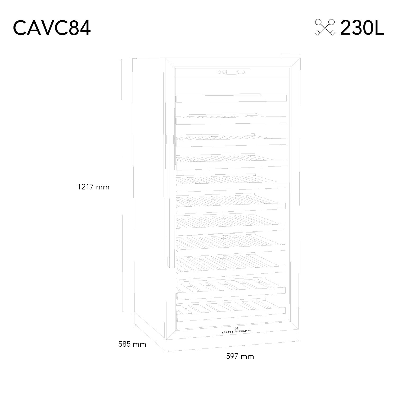 Cave à vin 84 bouteilles pose libre - CAVC84 Les Petits Champs - Mathon - 6