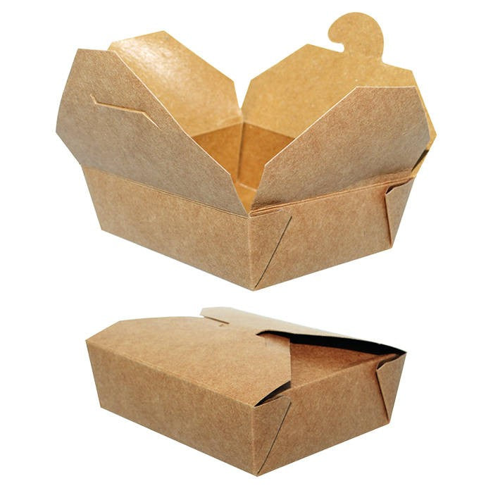 50Pcs - Mini boîte repas carton kraft 120x97x38mm 410ml FirstPack - Mathon - 1