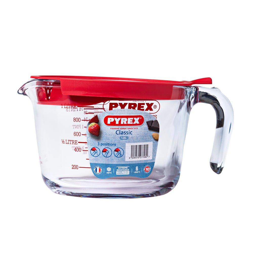 Broc mesureur en Verre + couvercle Classic 1 l Pyrex - Mathon