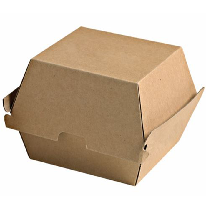 50Pcs - Boîte burger carton kraft brun microcannelé 145x130x100mm FirstPack - Mathon - 1