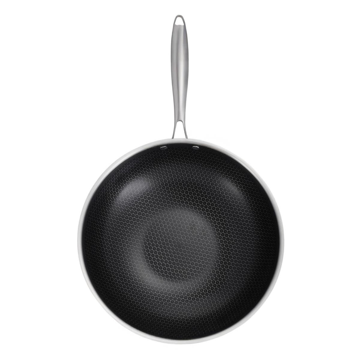 Wok 32cm triplex - "BlackSteel" Laguiole Cuisson - Mathon - 2