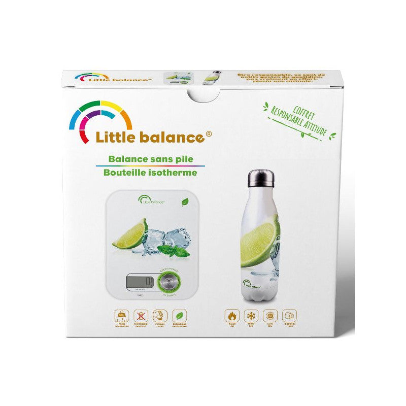 Coffret Balance Culinaire Citrons Ice Green Power +bouteille Isotherme 0.5l LITTLE BALANCE - Mathon - 5