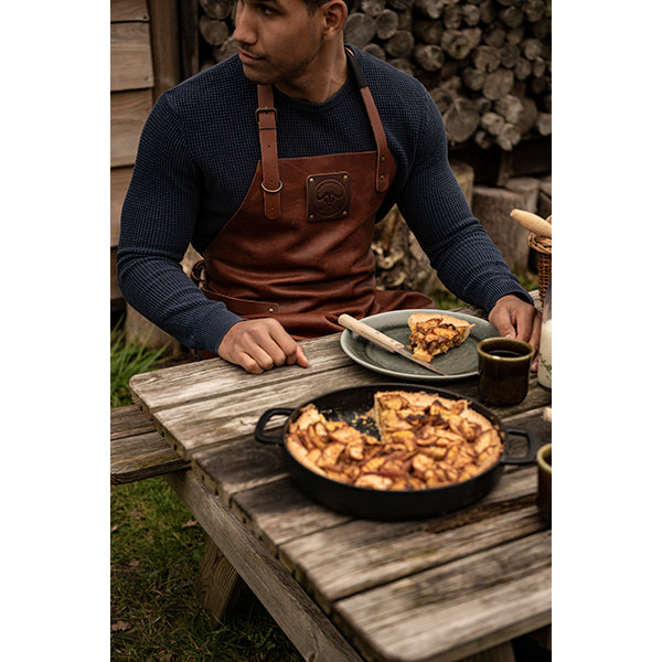 Tablier de cuisine artisanal cuir plein fleur Buffalo Cognac Witloft - Mathon - 6