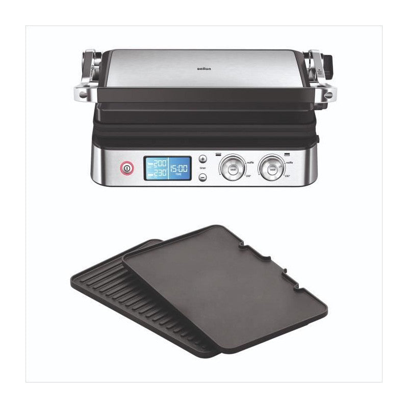 Grill Multifonctions -   - Multi Grill 9 - 2000 W - 3 Positions De Chauffe - Noir / Acier Braun - Mathon - 1