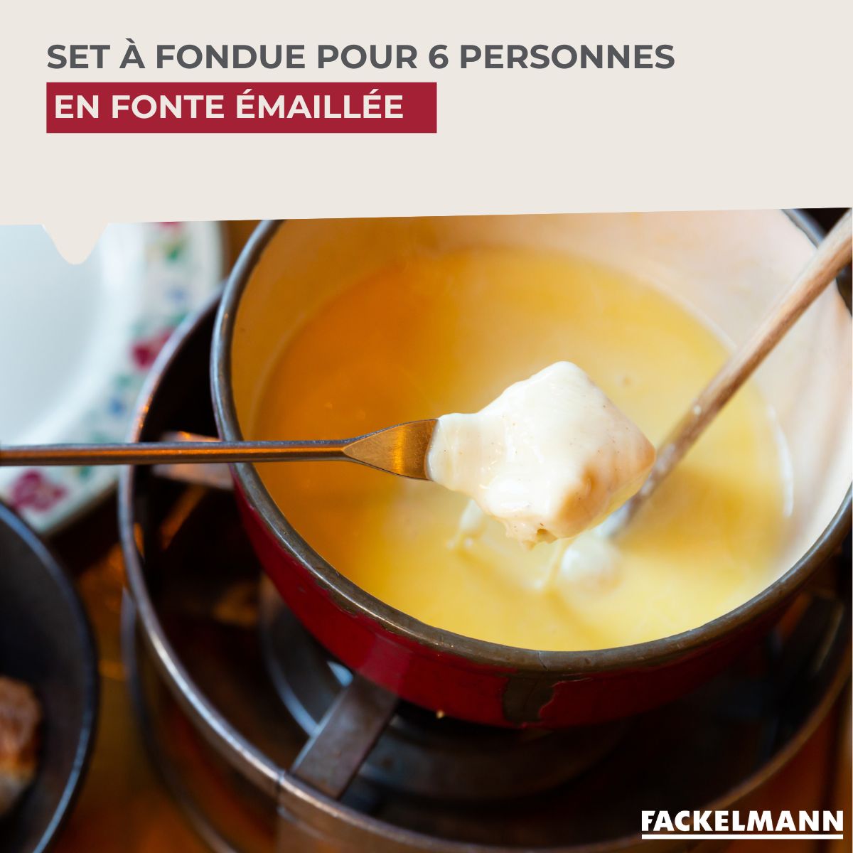 Set à fondue au fromage 2 personnes fonte émaillée Fackelmann - Mathon - 2