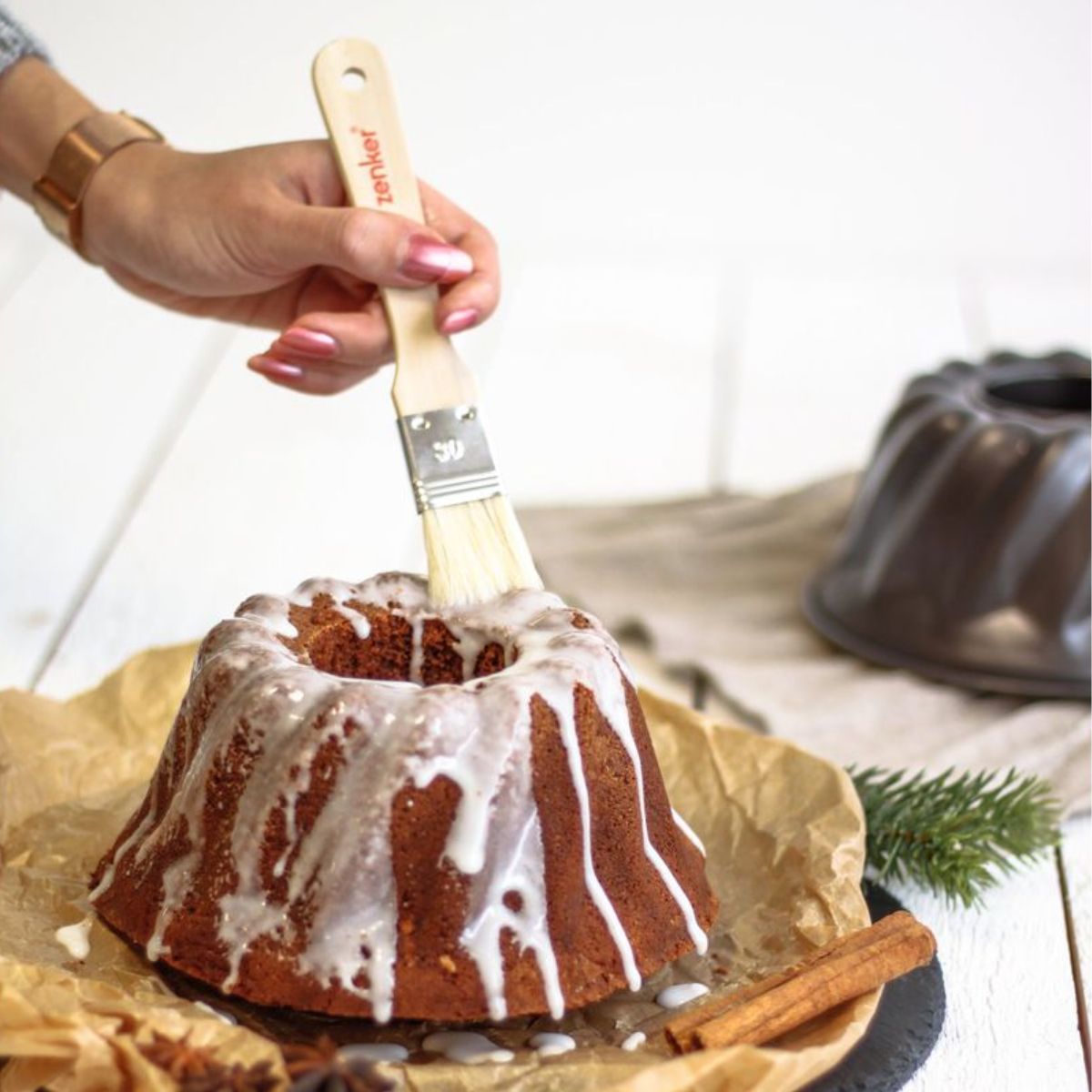 Pinceau de cuisine et de pâtisserie 18,5 cm en poils de porc Zenker Smart Pastry Zenker - Mathon - 2